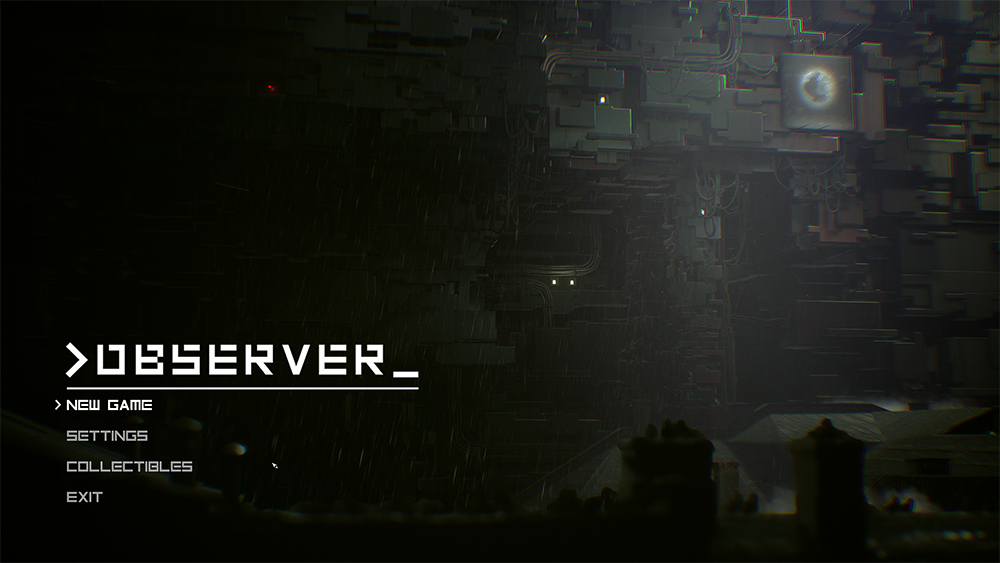 OBSERVER 옵서버 게임 메인 메뉴